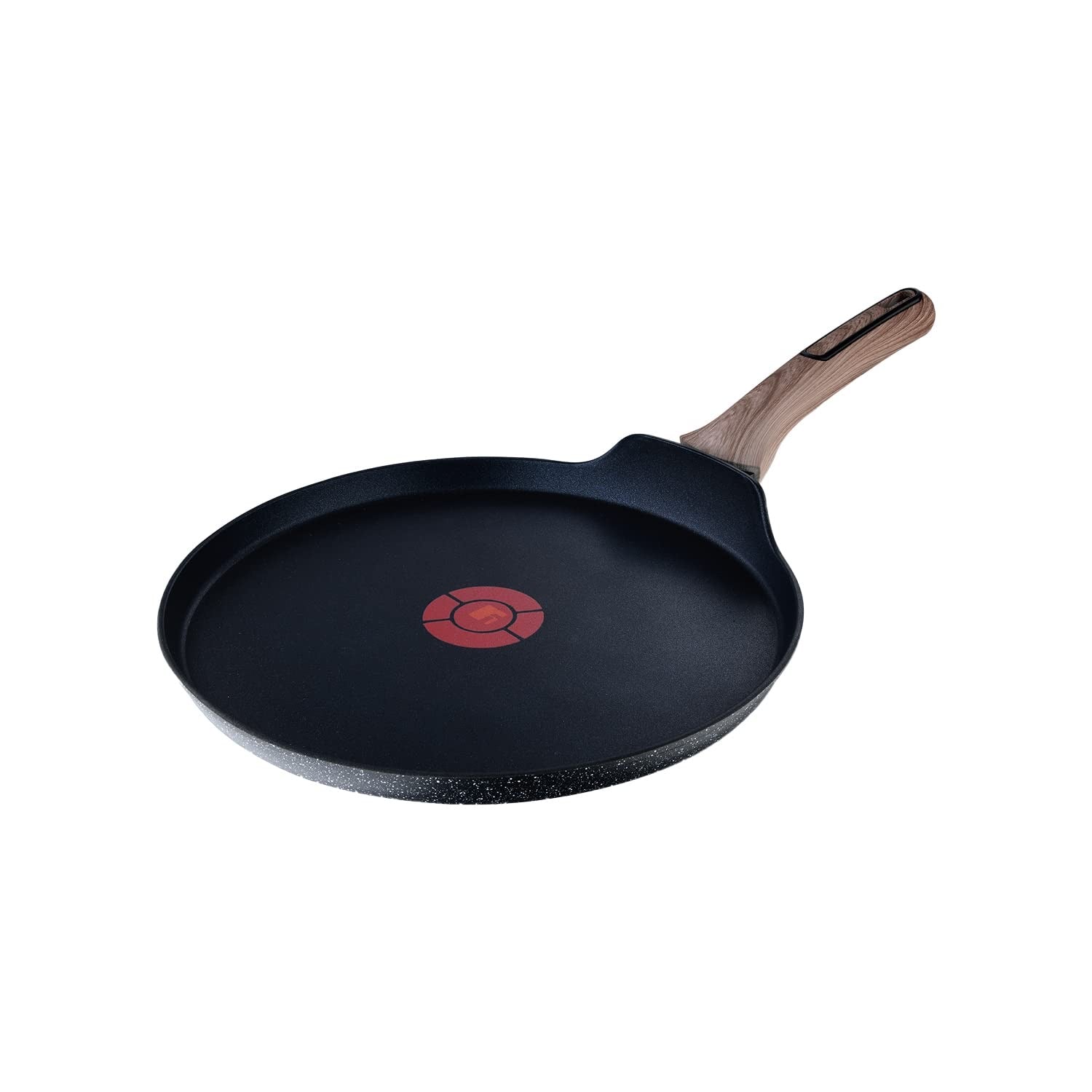 Bergner Ultimate ILag Marble Non-Stick Tawa / Dosa Tawa, 28 cm, Induction Bottom, Wooden Soft Touch Handle, Thickness 3.5mm (Grey)