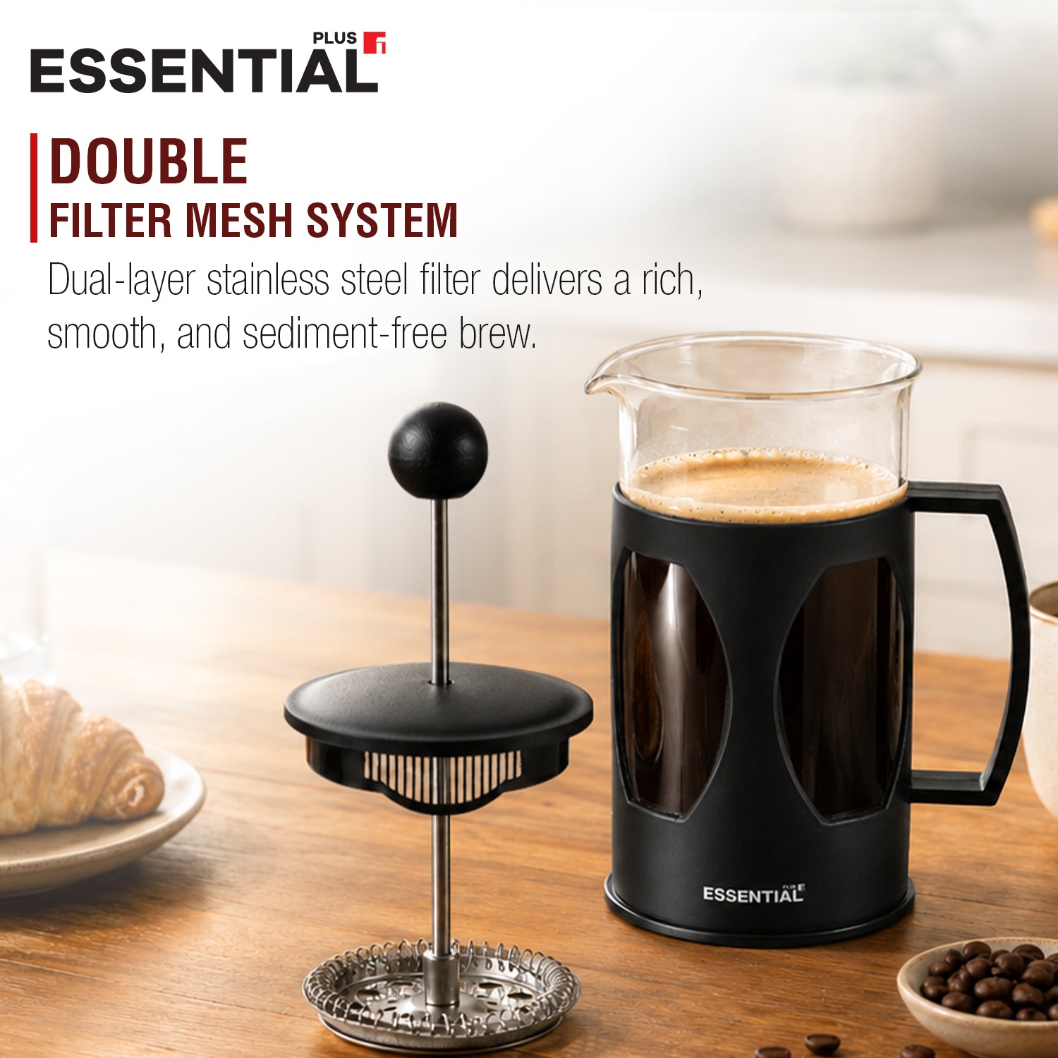 Essential Plus Borosilicate Glass 350 ml Coffee Plunger