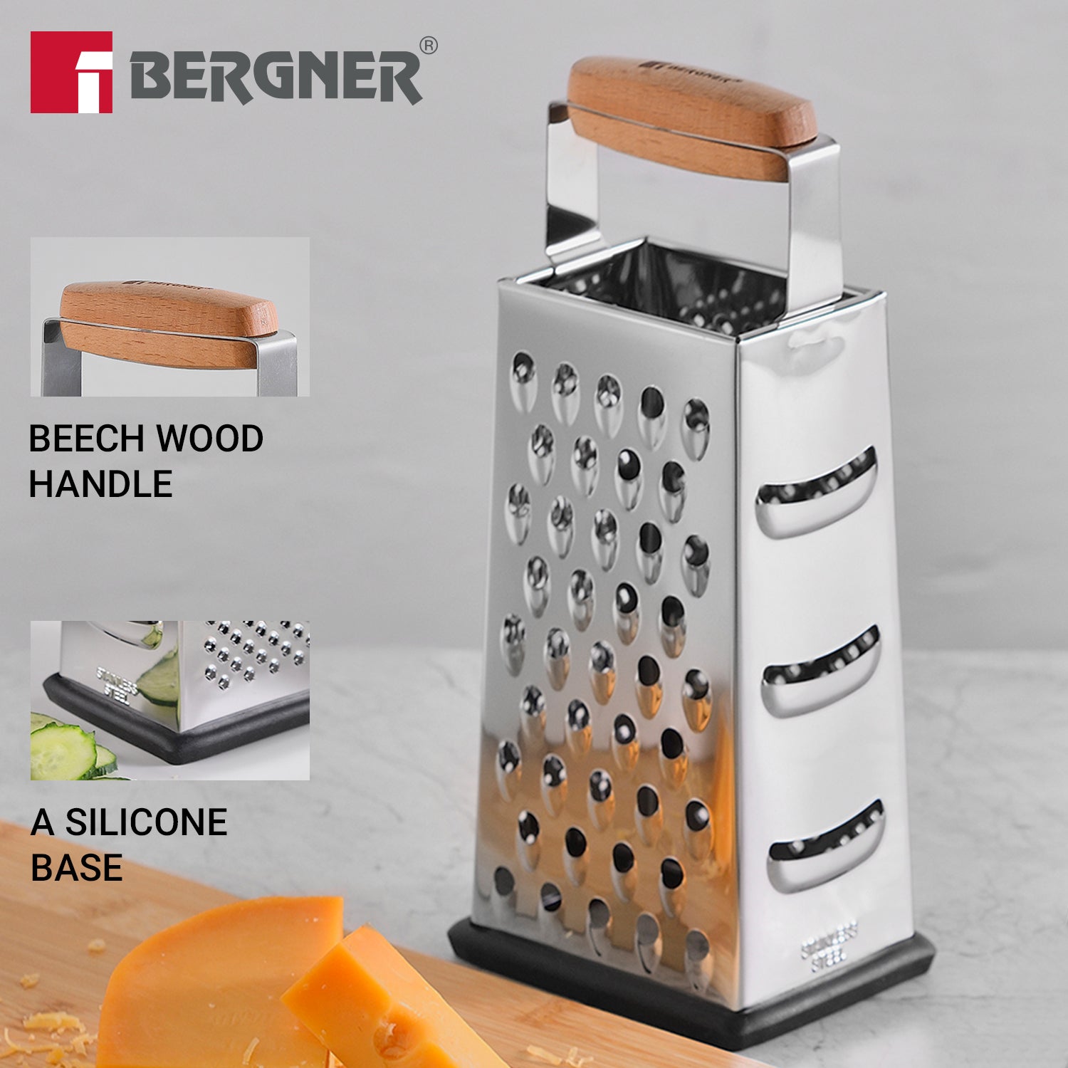 Naturally Stainless Steel 4 Sides Multi Function Grater