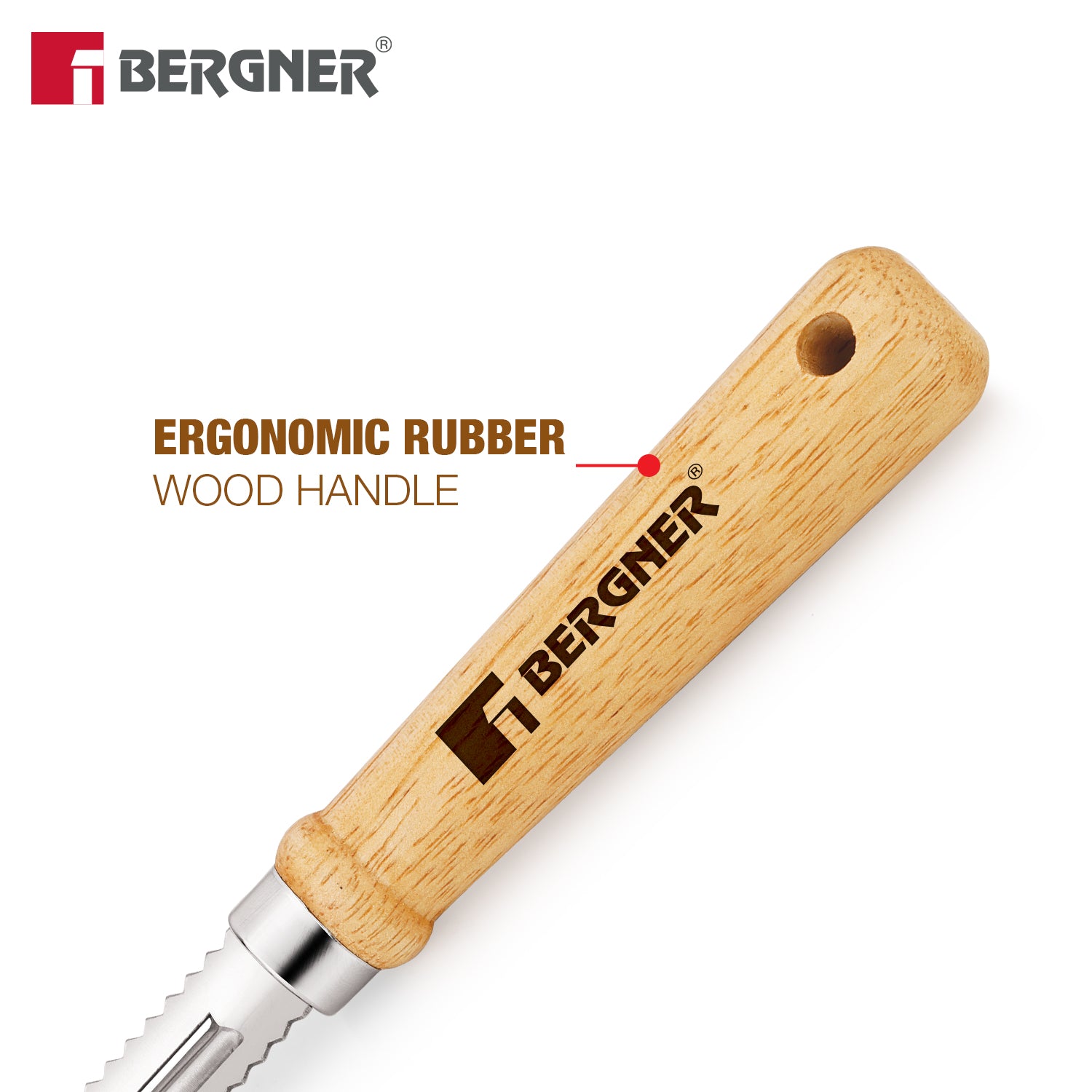 Essential Plus Stainless Steel Peeler with Wood Handle