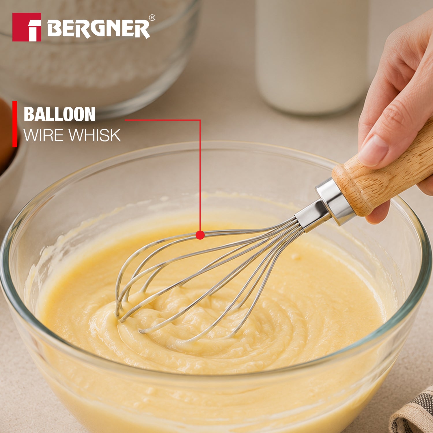 Essential Plus Stainless Steel Manual Hand Whisk 26cm
