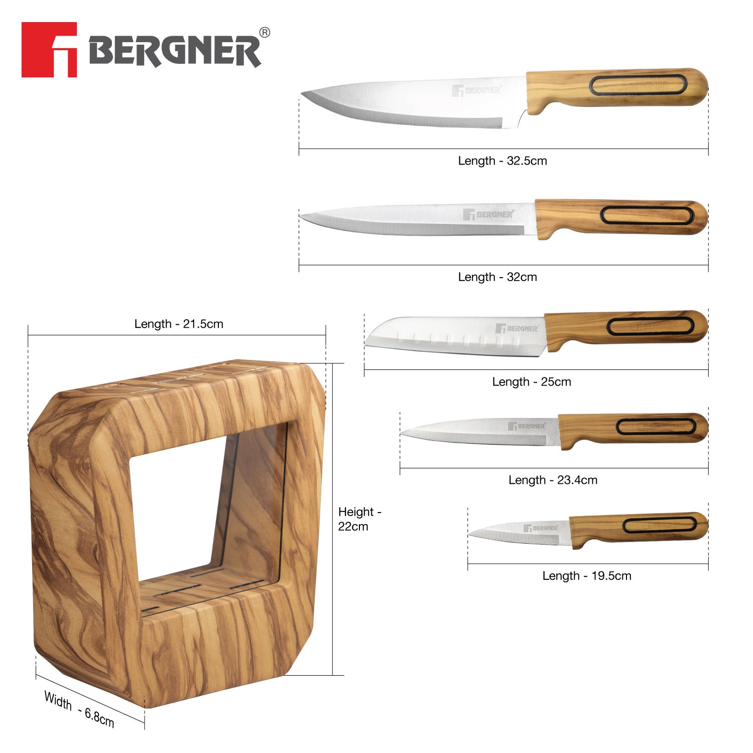 Olive Garden Stainless Steel 6 Pcs Knife Set