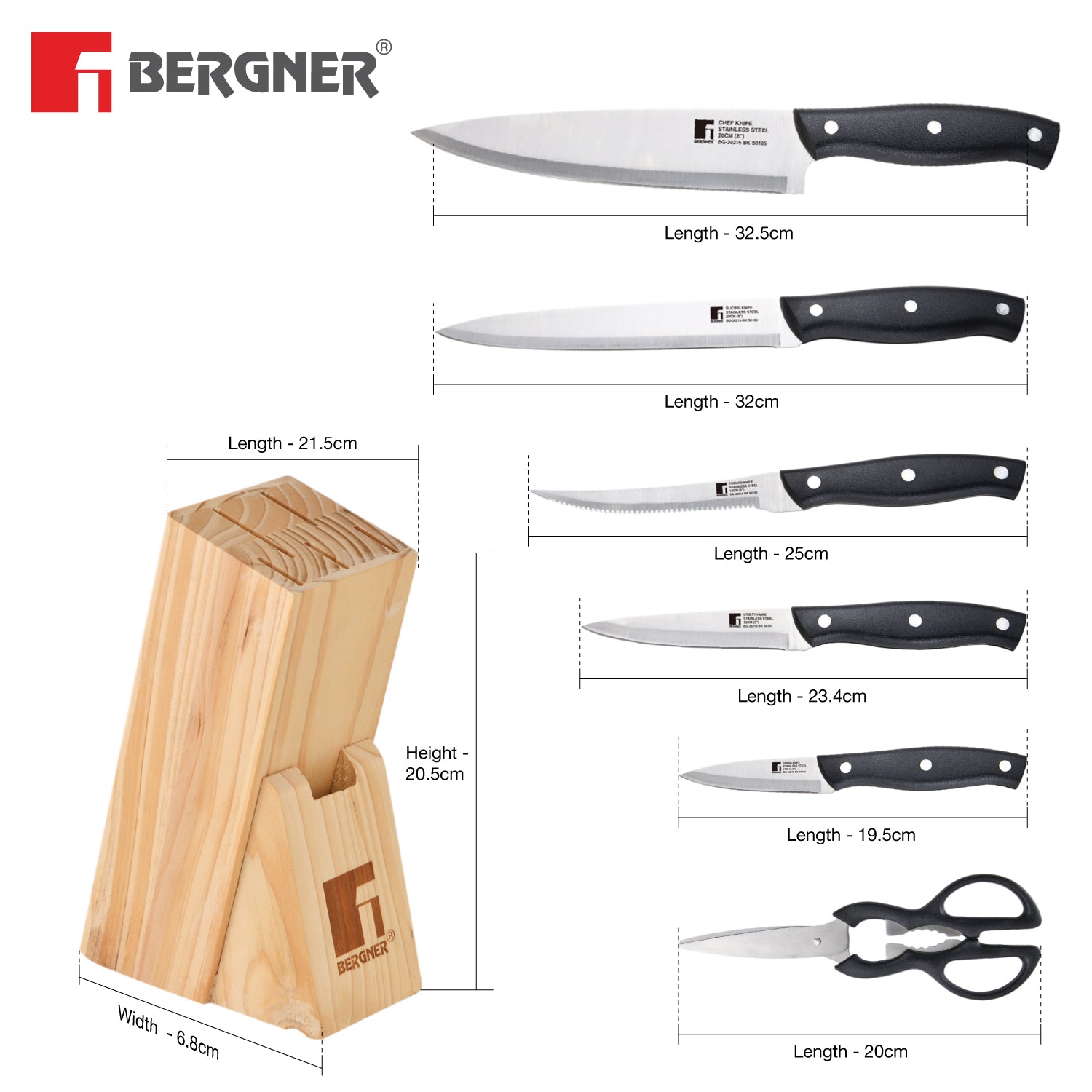 Düsseldorf 7-Pieces Stainless Steel Knife Set