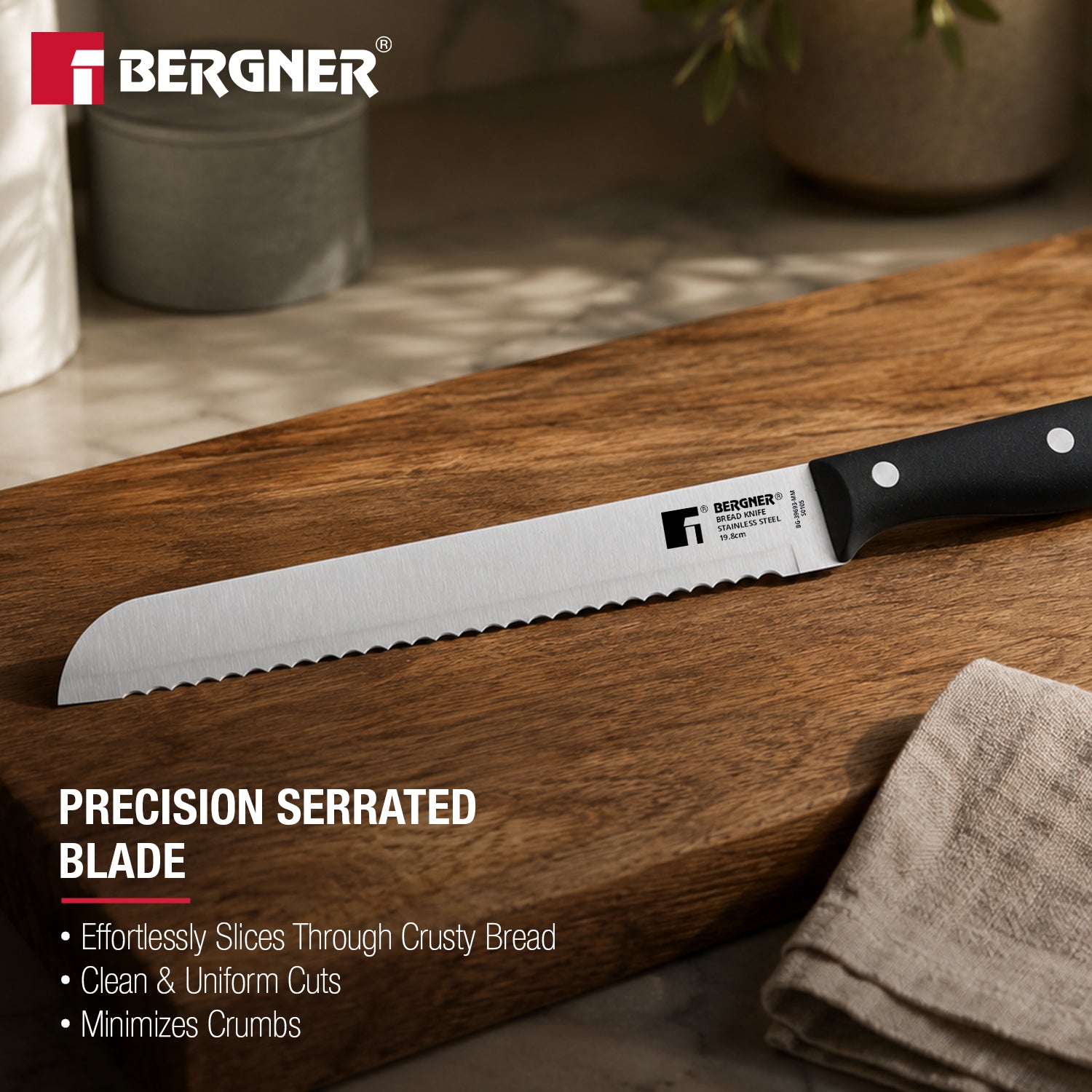 Essential Plus Stainless Steel Bread Knife 19.8cm