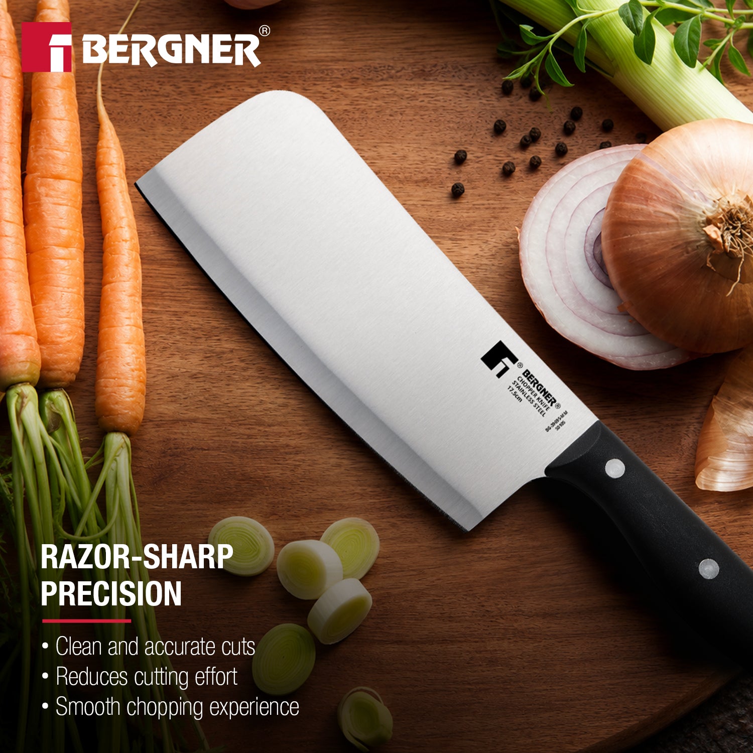 Essential Plus Stainless Steel Chopper Knife 17.5cm