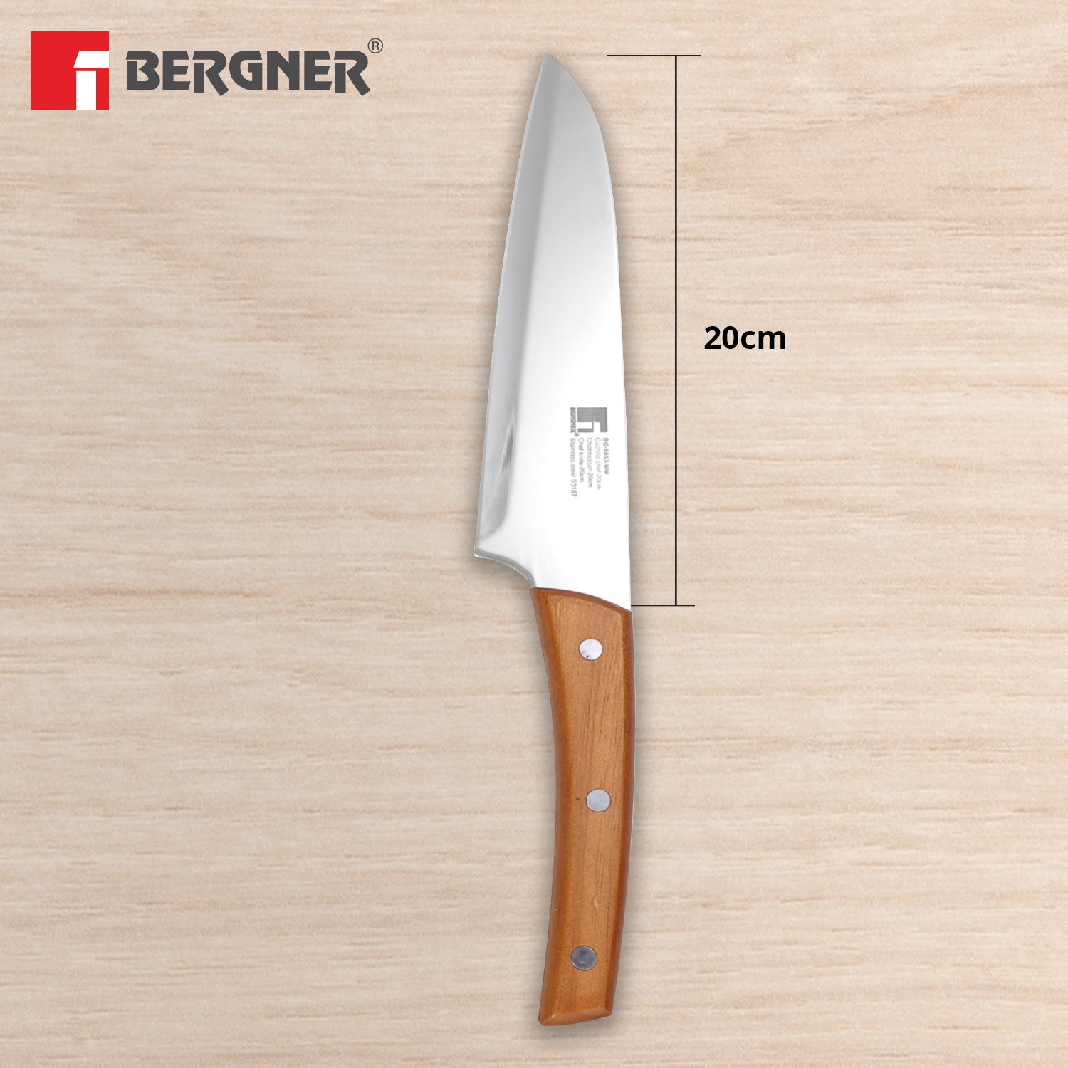 Natural 20cm Stainless Steel Chef Knife