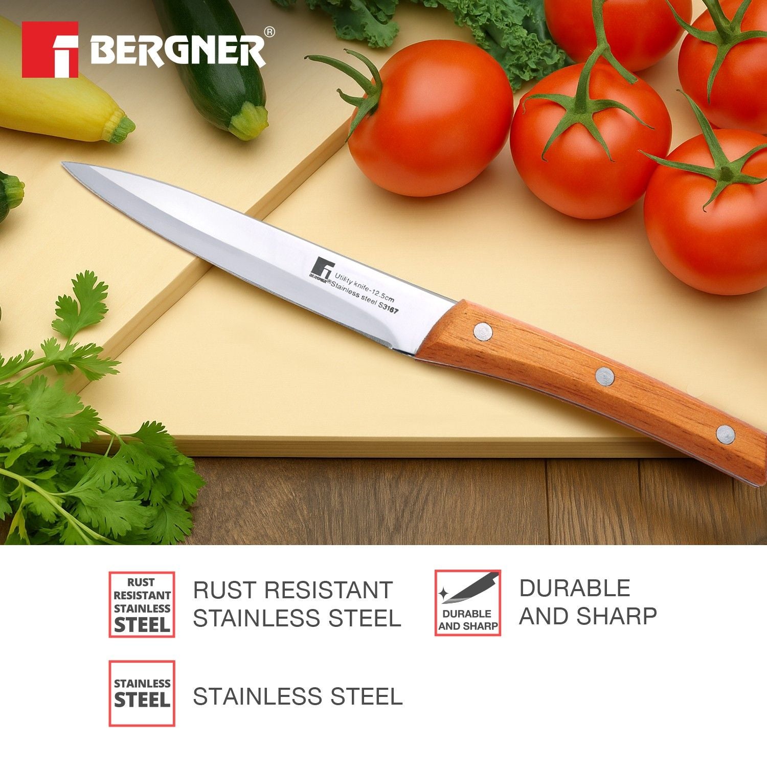Nature Stainless Steel 12.5cm Utility Kitchen Knife