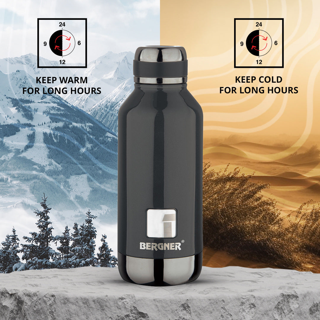 Walking Hydria Thermosteel Hot and Cold 500ml Flask - Black