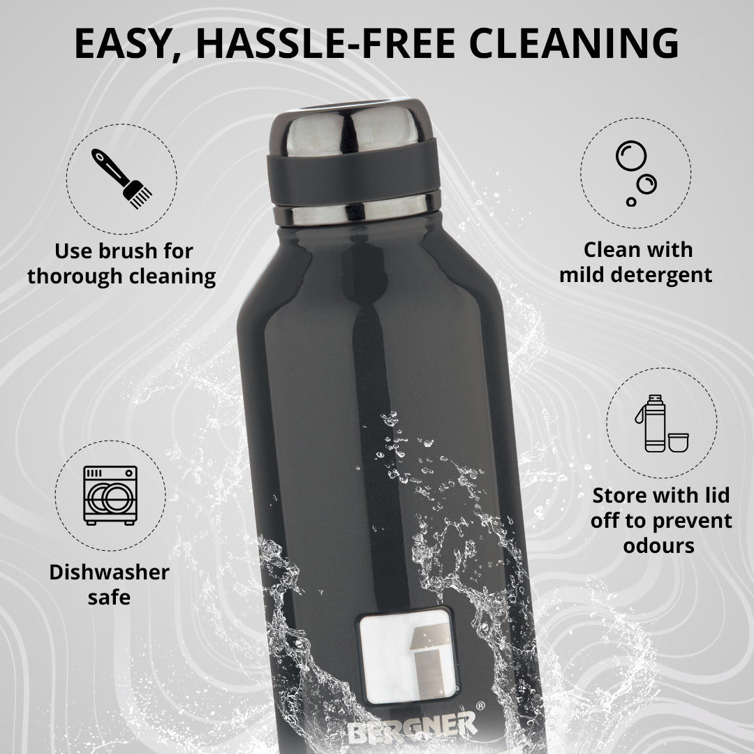 Walking Hydria Thermosteel Hot and Cold 750ml Flask - Black