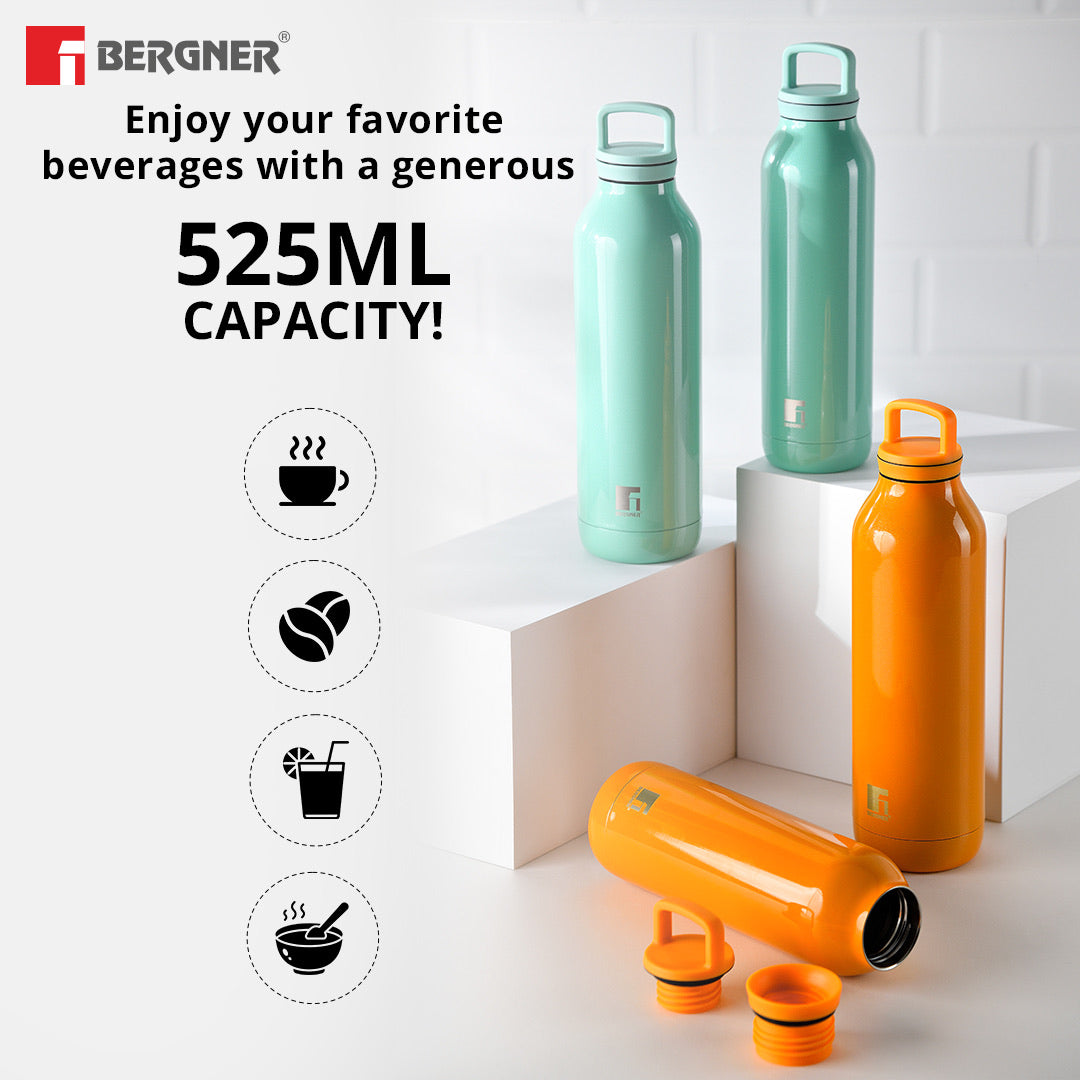 Walking Daisy Droplet Thermosteel Hot and Cold 525ml Flask - Green