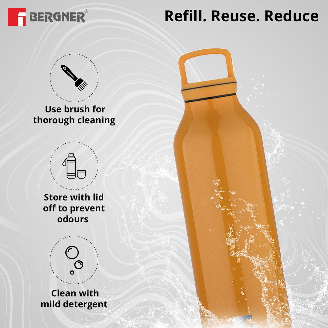 Walking Daisy Droplet Thermosteel Hot and Cold 525ml Flask - Orange