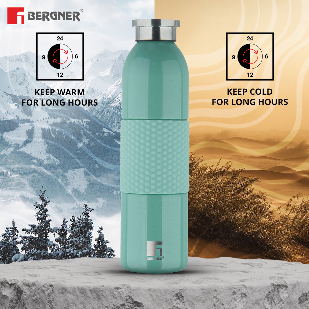Walking Mid Grip Thermosteel Hot and Cold 600ml Flask - Green