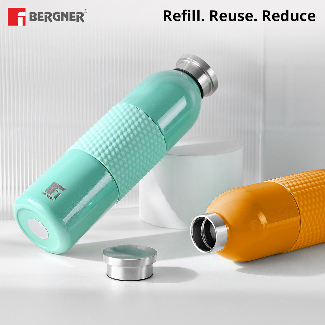 Walking Mid Grip Thermosteel Hot and Cold 600ml Flask - Green