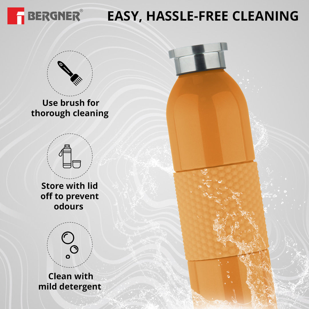 Walking Mid Grip Thermosteel Hot and Cold 600ml Flask - Orange