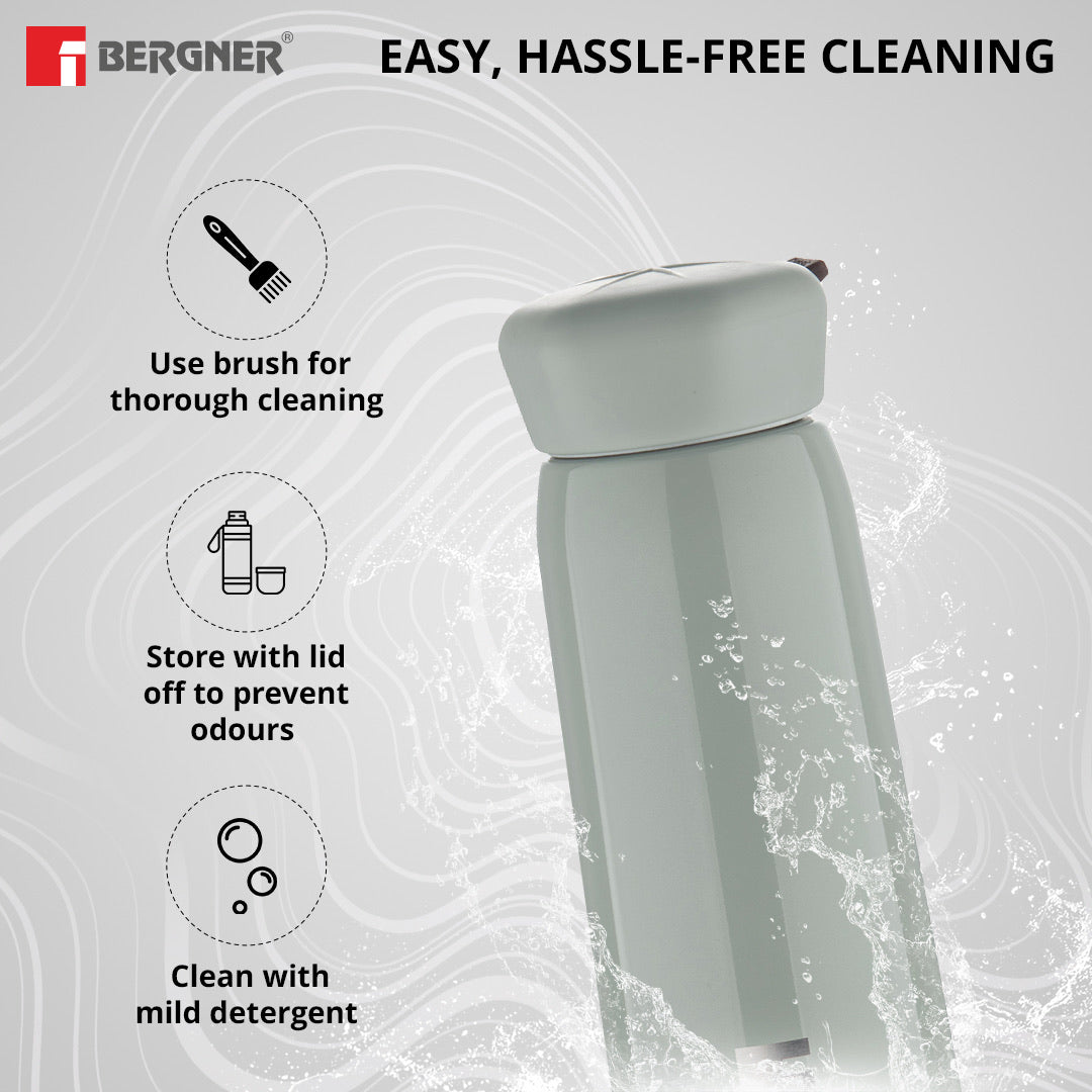 Walking LilyLuxe Thermosteel Hot and Cold 400ml Flask - Grey