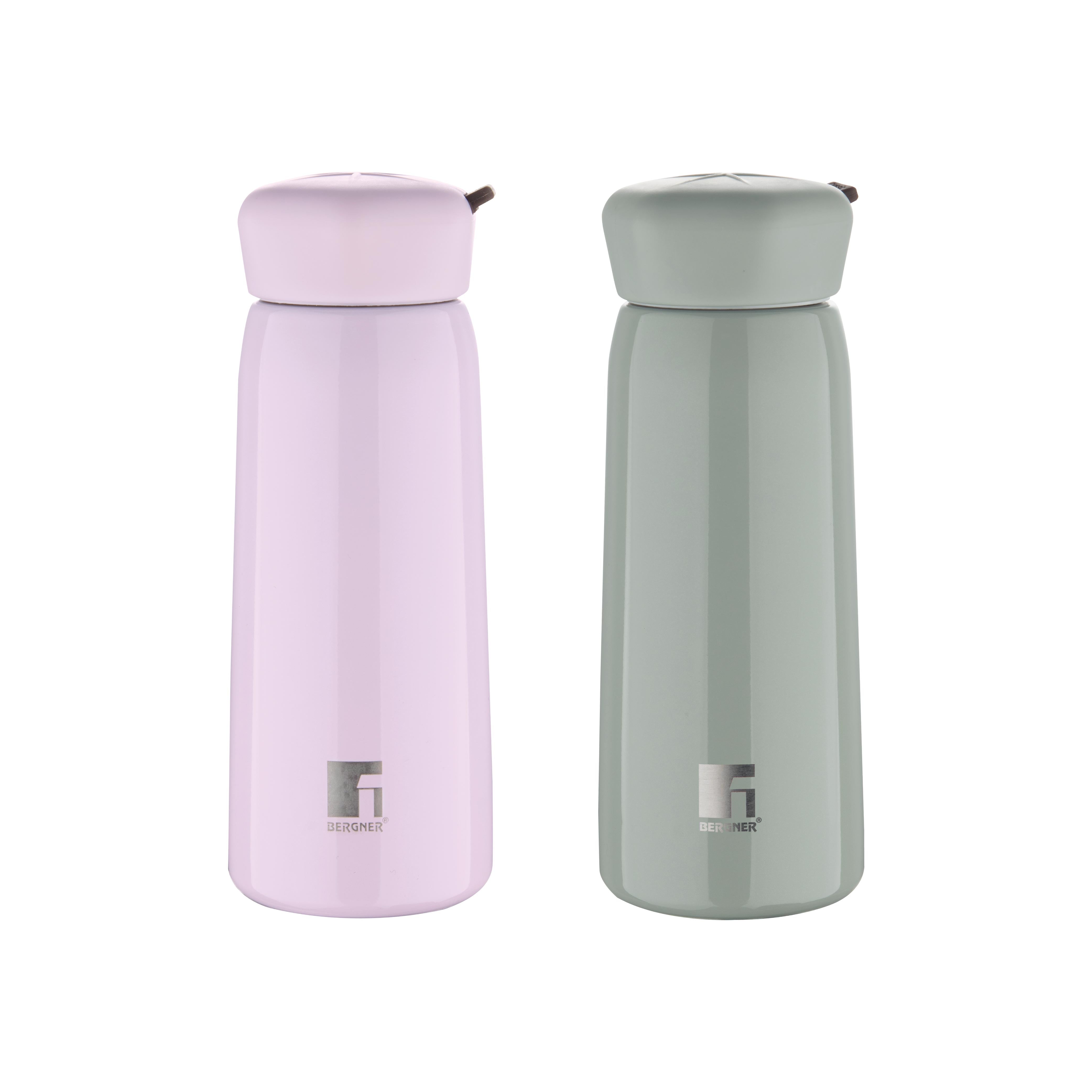 Bergner Walking LilyLuxe Thermosteel Hot and Cold 400ml Flask, Double Walled Bottle - Pink
