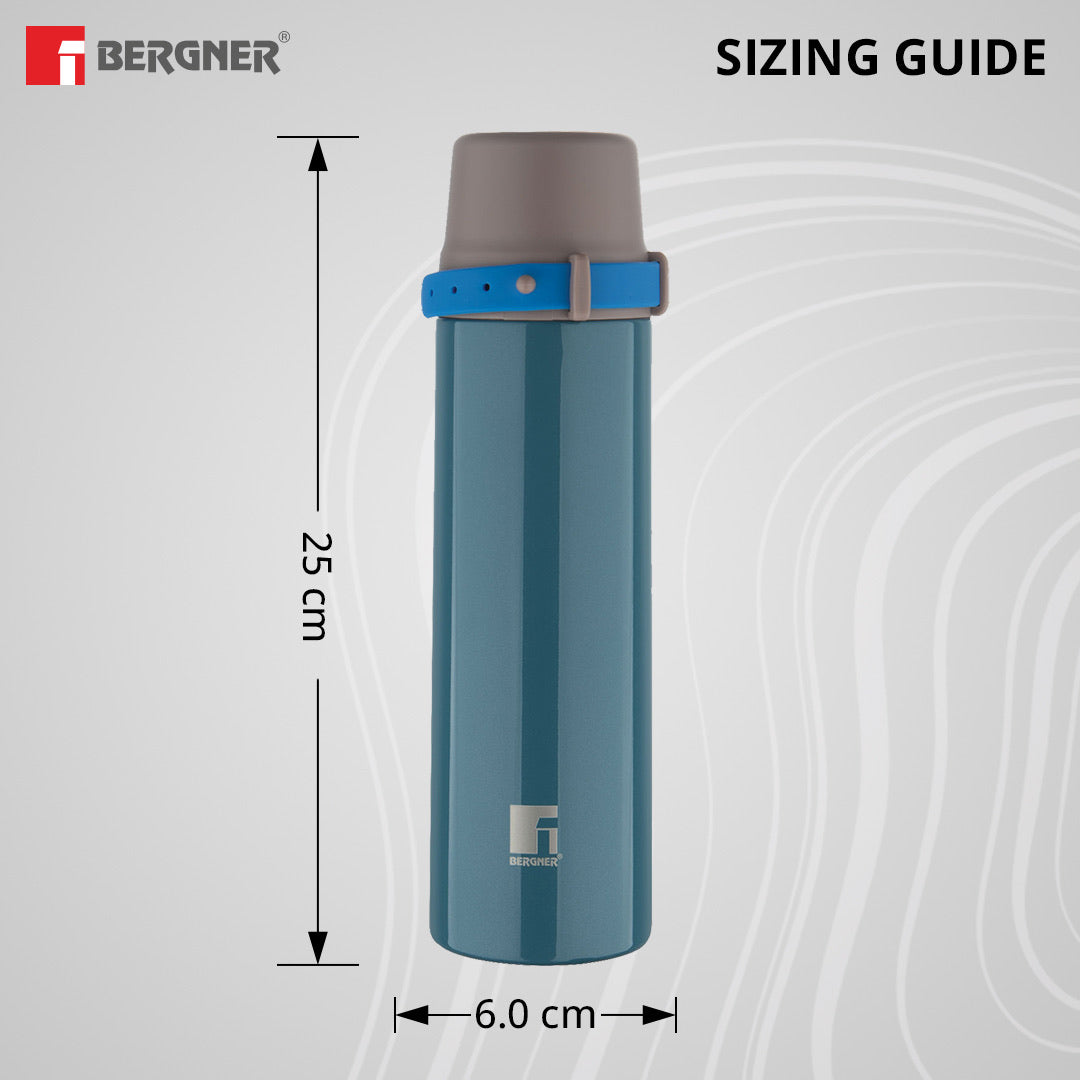 Bergner Walking Stile Thermosteel Hot and Cold, Double Walled Bottle - Green