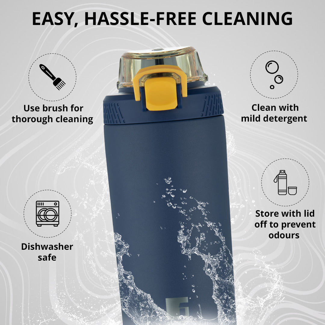 Walking Gymmate Alpha Thermosteel Hot and Cold Bottle 720ml Flask - Dark Blue