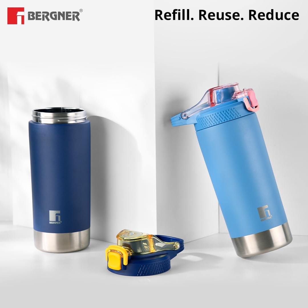 Walking Gymmate Alpha Thermosteel Hot and Cold Bottle, 720ml Flask - Light Blue