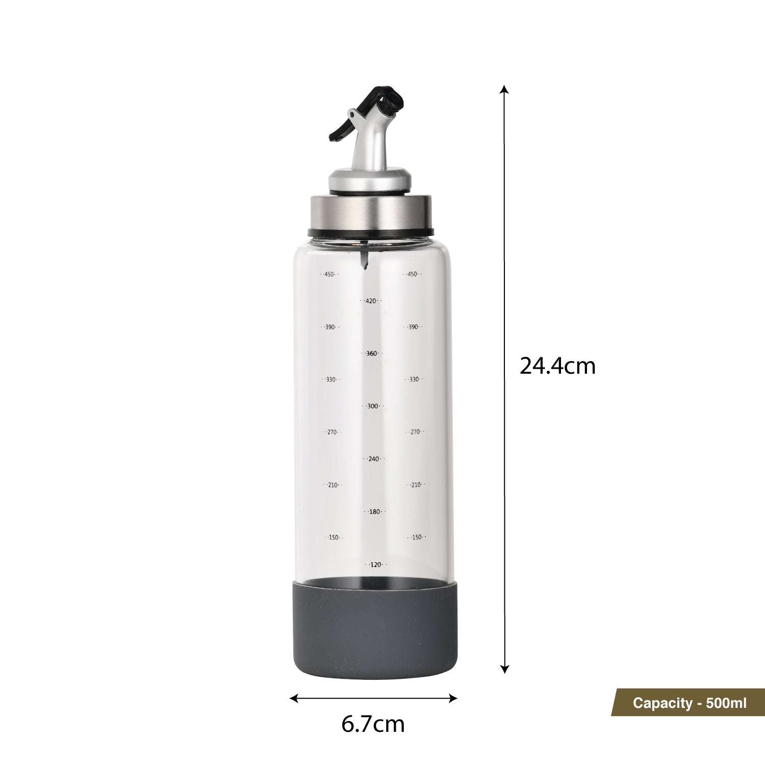 Borosilicate Glass Oil Dispenser (500ml) with Spout Pour