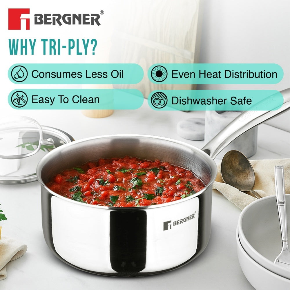Argent Tri-Ply Stainless Steel Saucepan