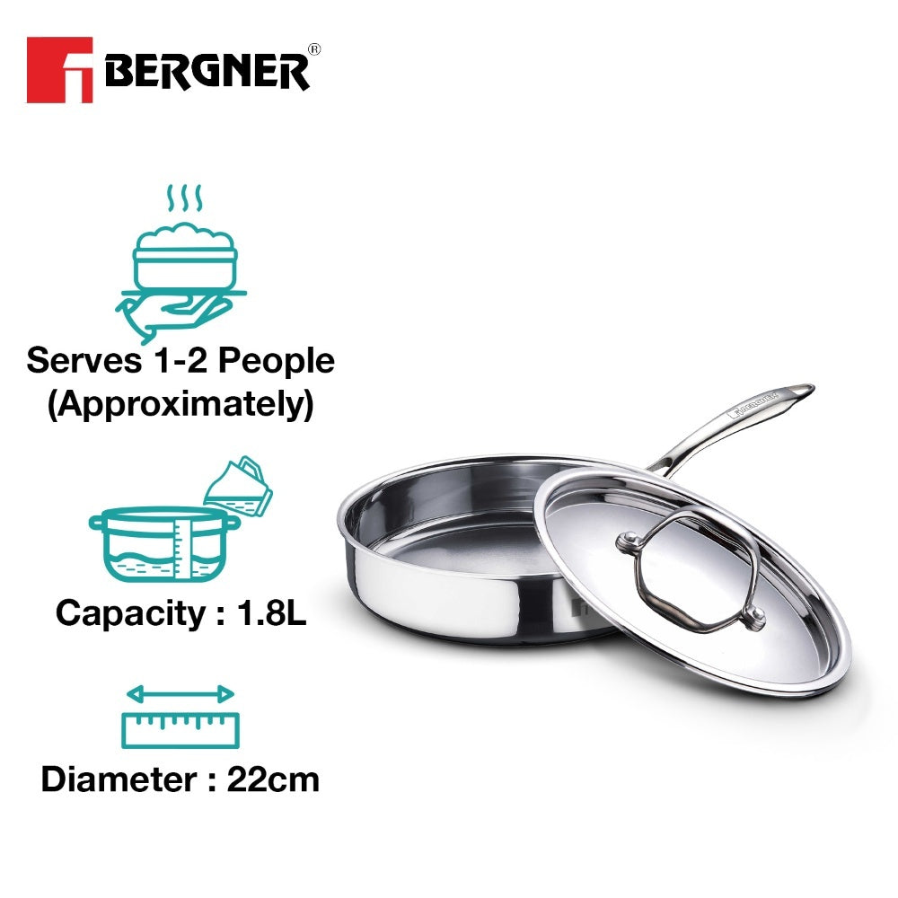 Argent Tri-Ply Stainless Steel Sautepan - Induction Bottom