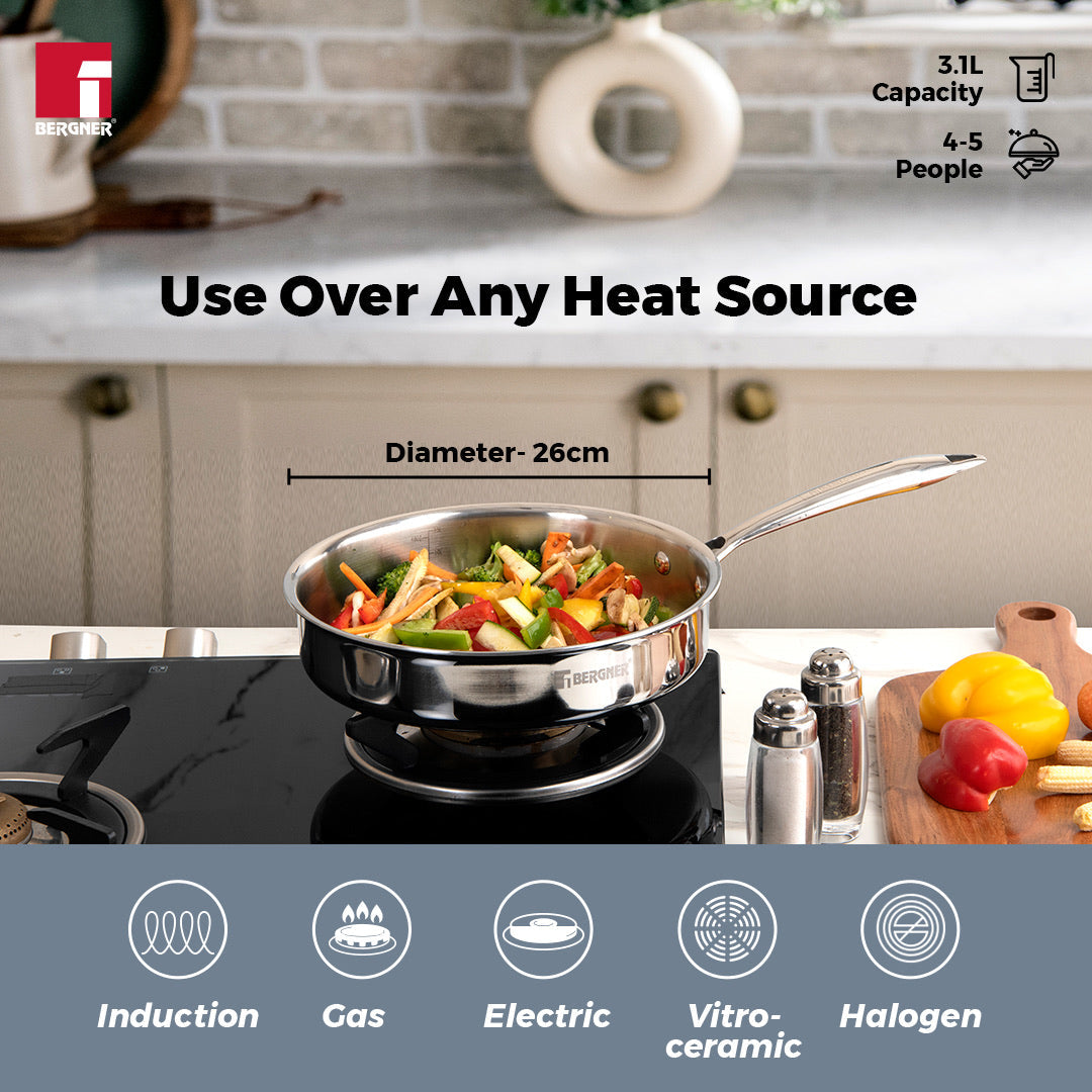 Argent Tri-Ply Stainless Steel Sautepan