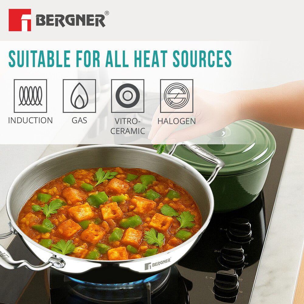 Argent Tri-Ply Stainless Steel Kadai