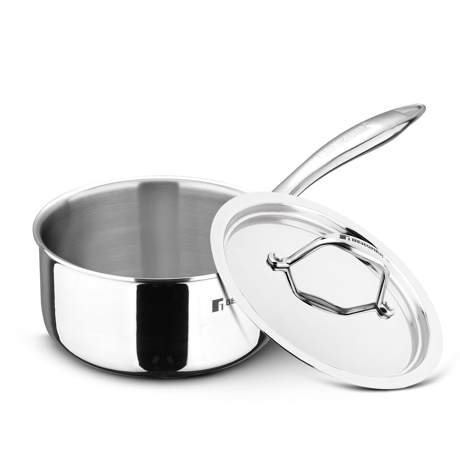 Argent 20cm Triply Saucepan/ Teapan with Lid with Stay Cool Cast Handle
