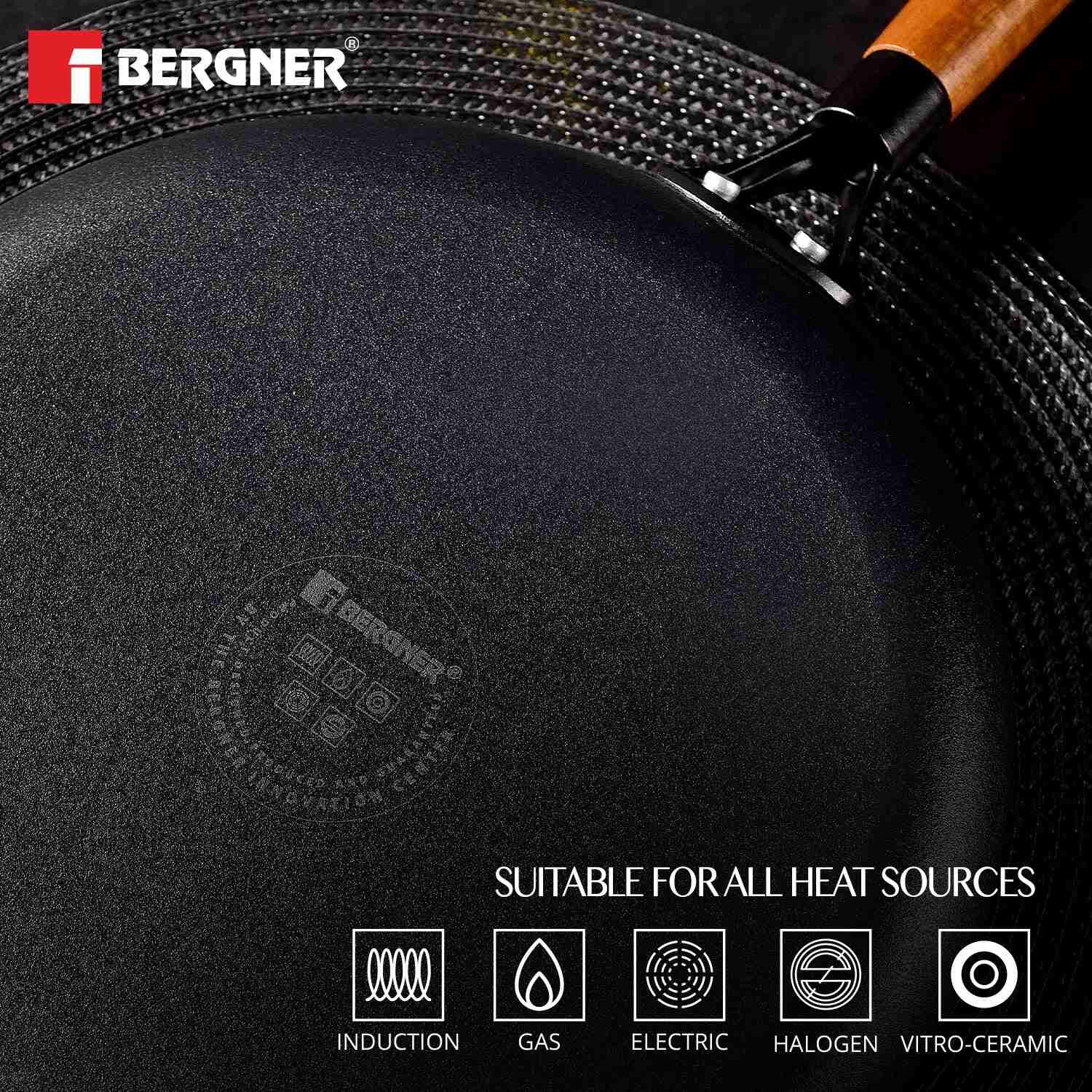 Odin Lightweight Iron Dosa Tawa with Wooden Coated Handle - Induction Bottom