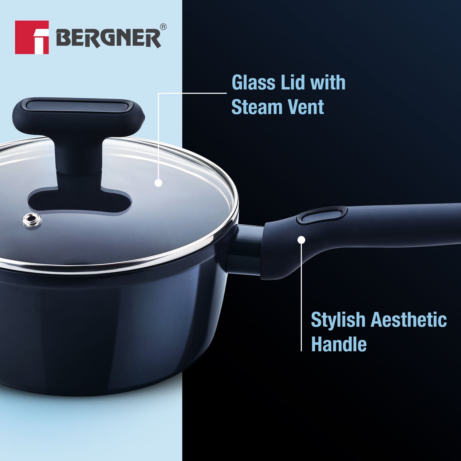 Jade Saucepan 18cm Forged Aluminium Cubic Handle
