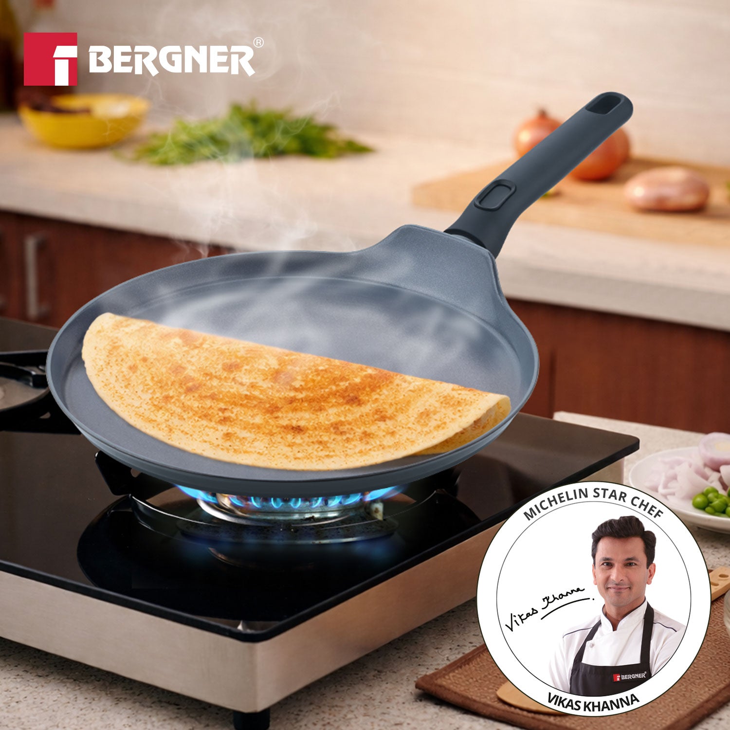 Jade 28cm Dosa Tawa, Ceramic Non-Stick Coating - Induction