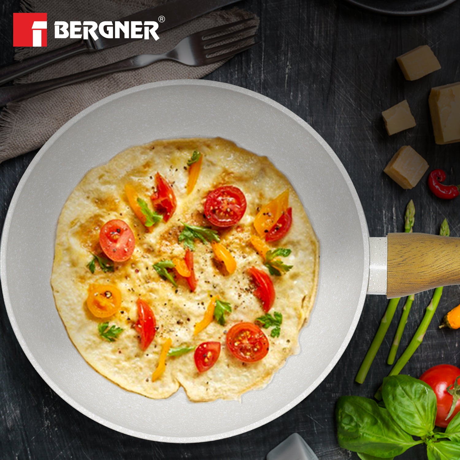 Naturally Forged Aluminum 28cm Frypan - Induction Bottom