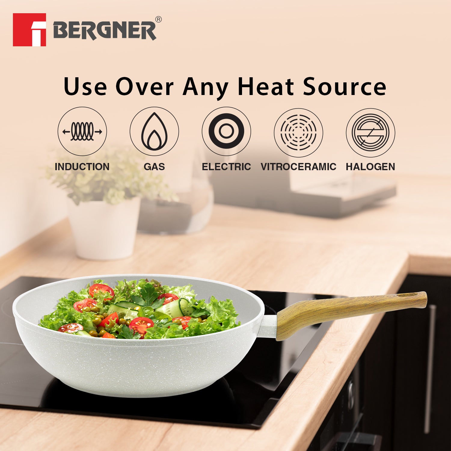 Naturally Forged Aluminum 28cm (3 L) Wok - Induction Bottom