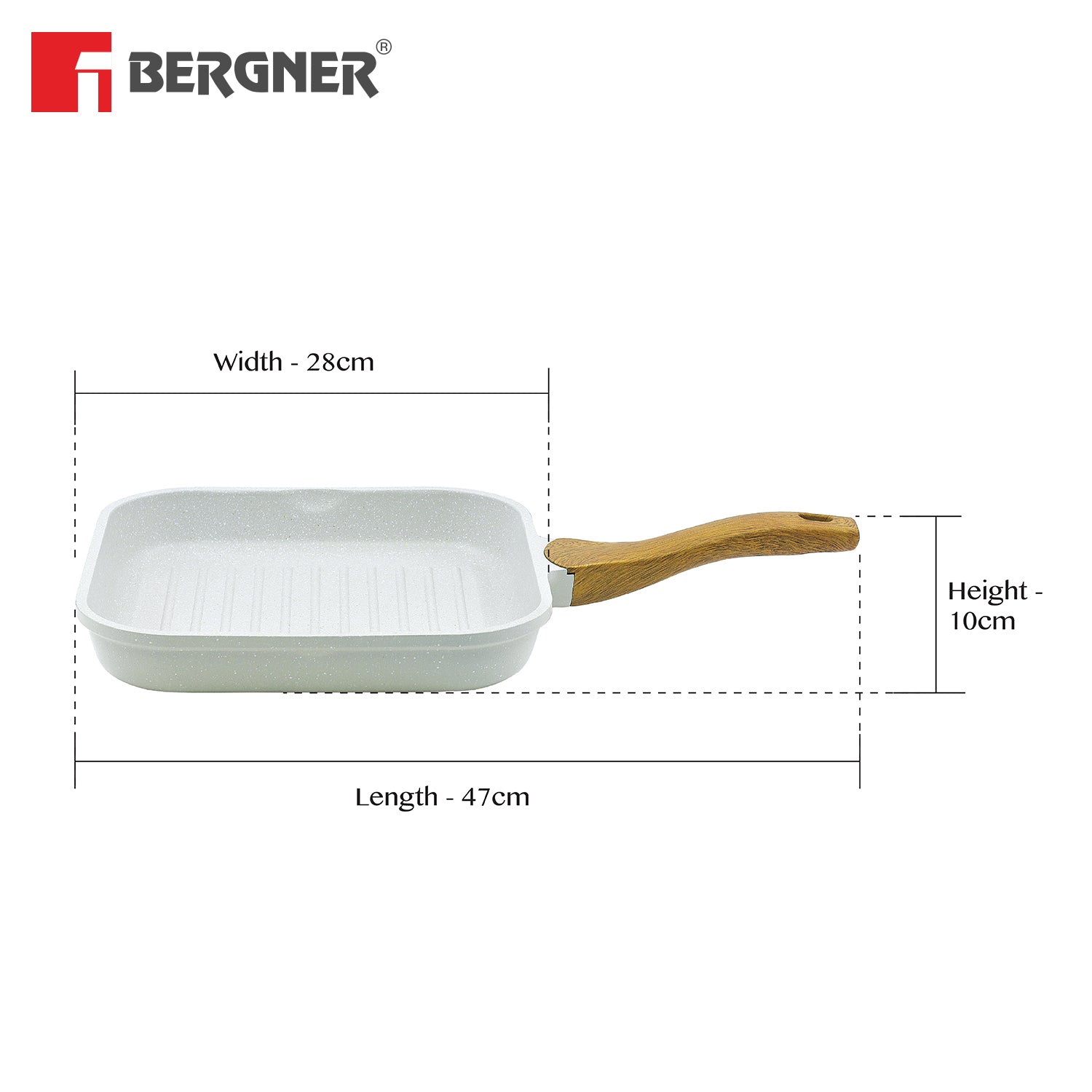 Naturally Cast Aluminum 26cm Grill Pan - Induction Bottom