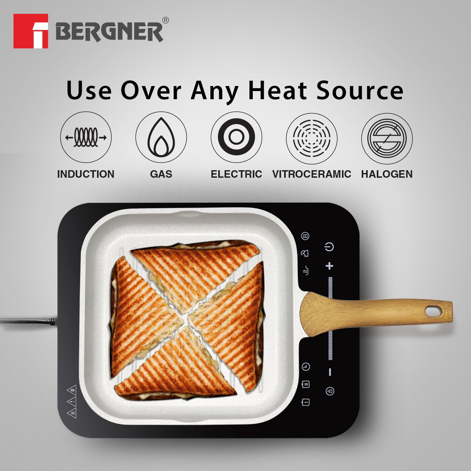 Naturally Cast Aluminum 26cm Grill Pan - Induction Bottom