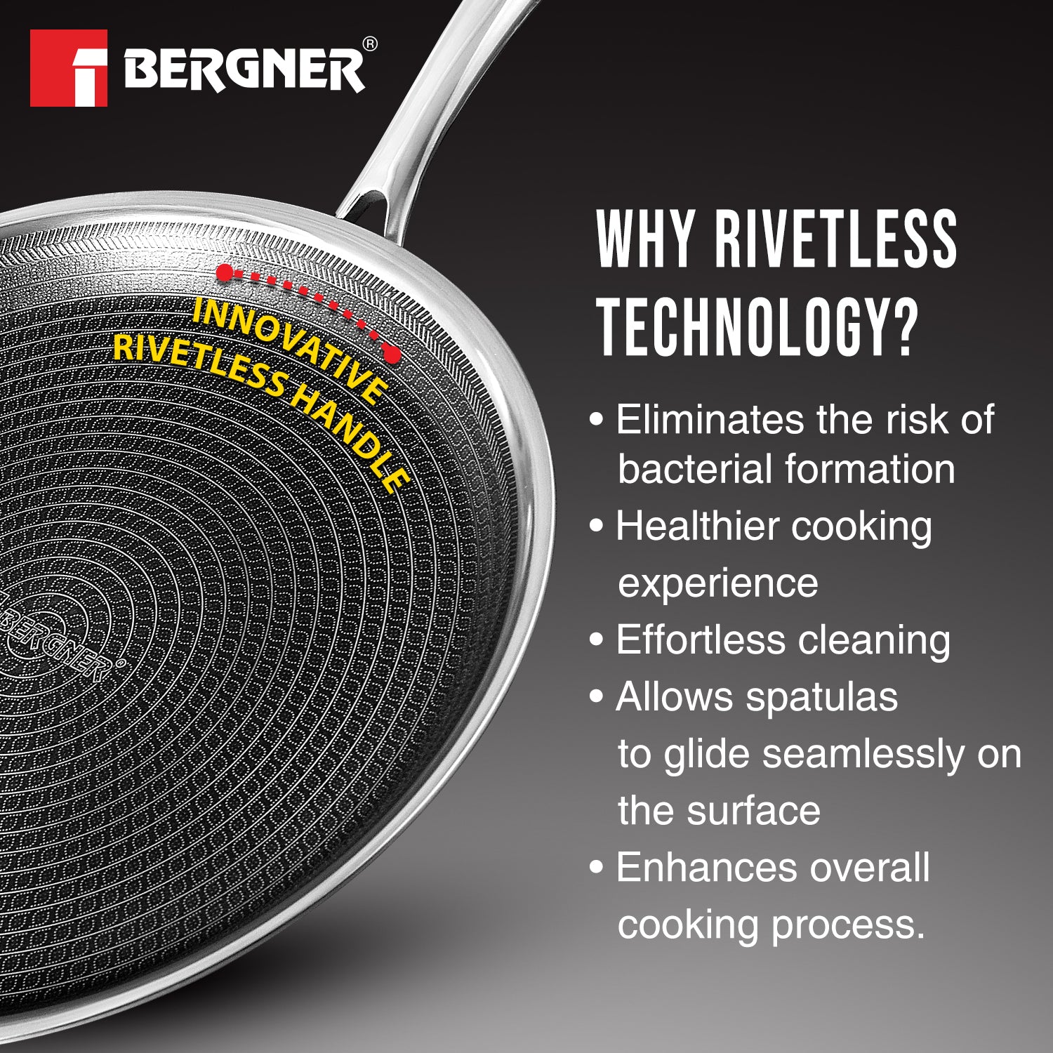 Bergner Hi-Tech Giro TriPly 32cm Dosa Tawa - Induction Bottom