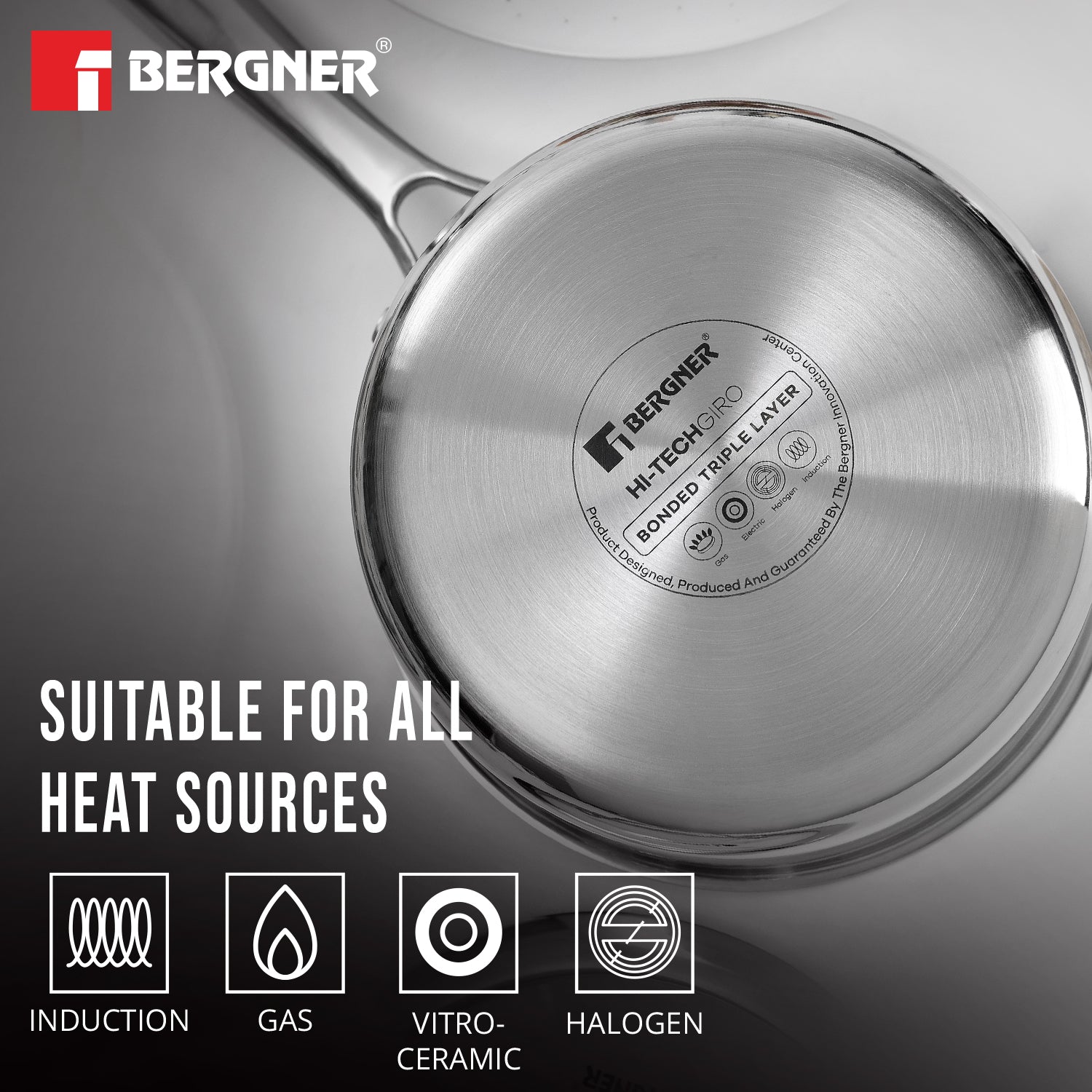 Hi-Tech Giro Triply Saucepan with Glass Lid 14cm (1.1L)