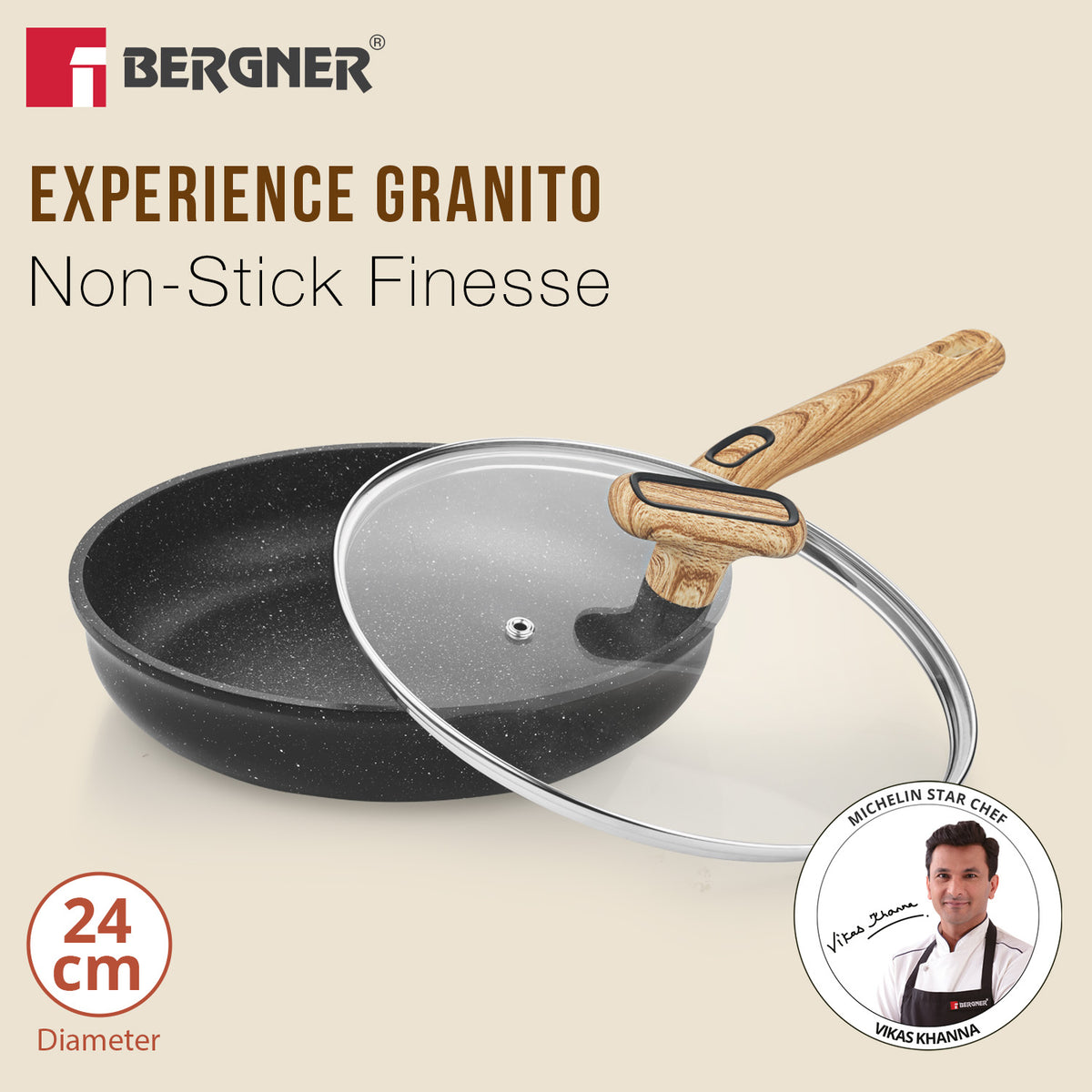 Sienna Elite Granite Frypan non-stick 24cm (2L)