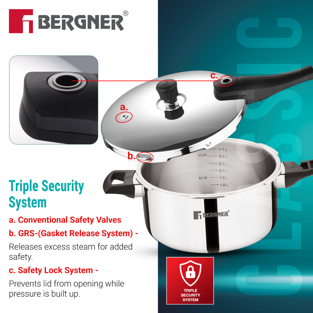 Argent Elements Triply Stainless Steel 4.5 L Outer Lid Pressure Pan | Induction