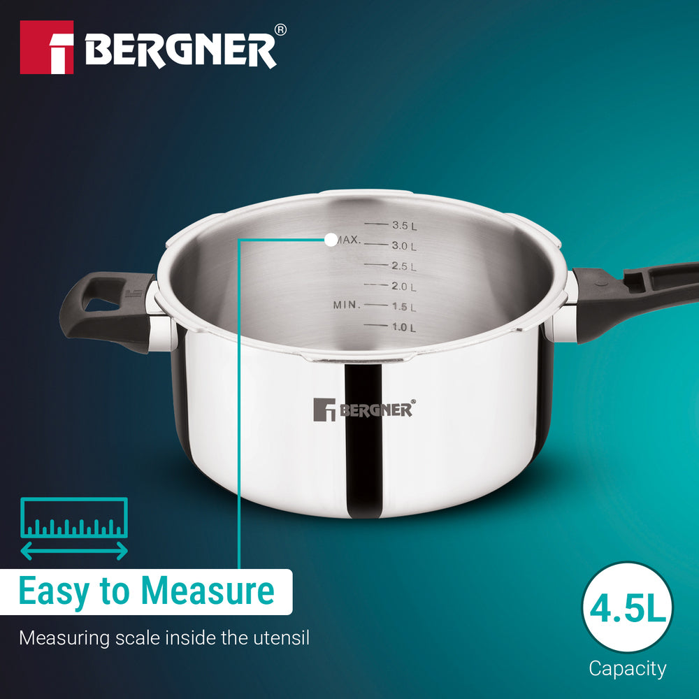 Argent Elements Triply Stainless Steel 4.5 L Outer Lid Pressure Pan | Induction