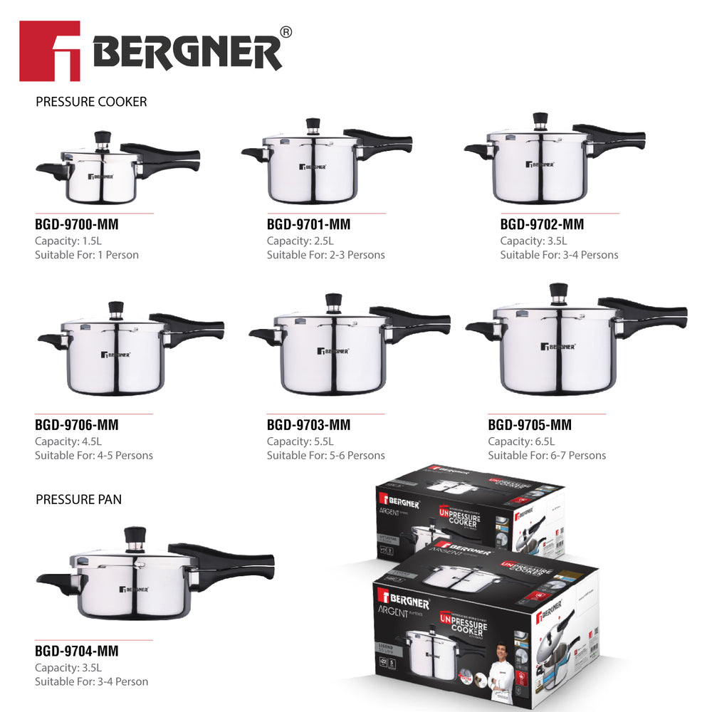 Argent Elements Triply Stainless Steel 4.5 L Outer Lid Pressure Pan | Induction
