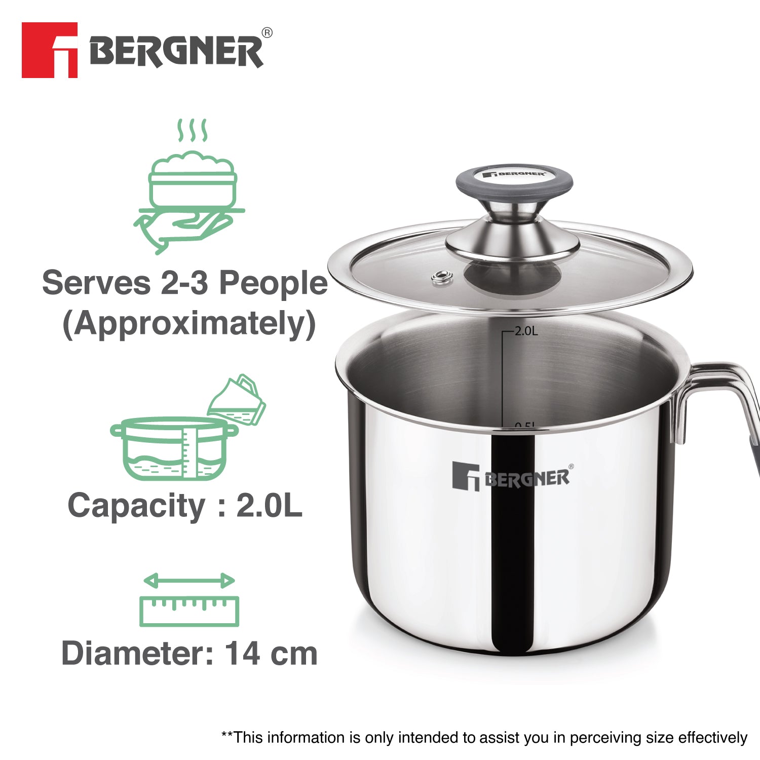 Argent Triply Milk Boiler 14cm (2L)
