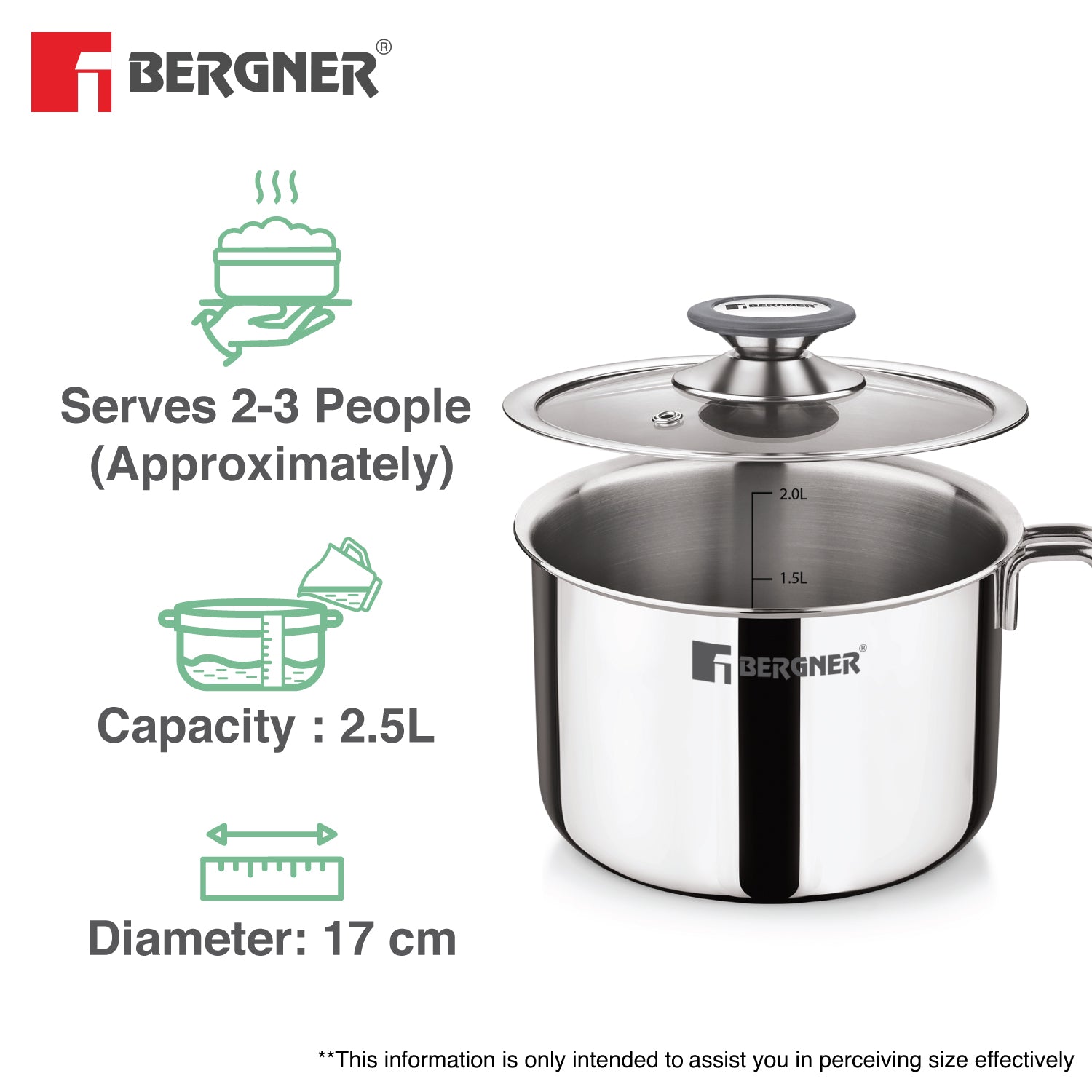 Argent Triply Milk Boiler 17cm (2.5L)