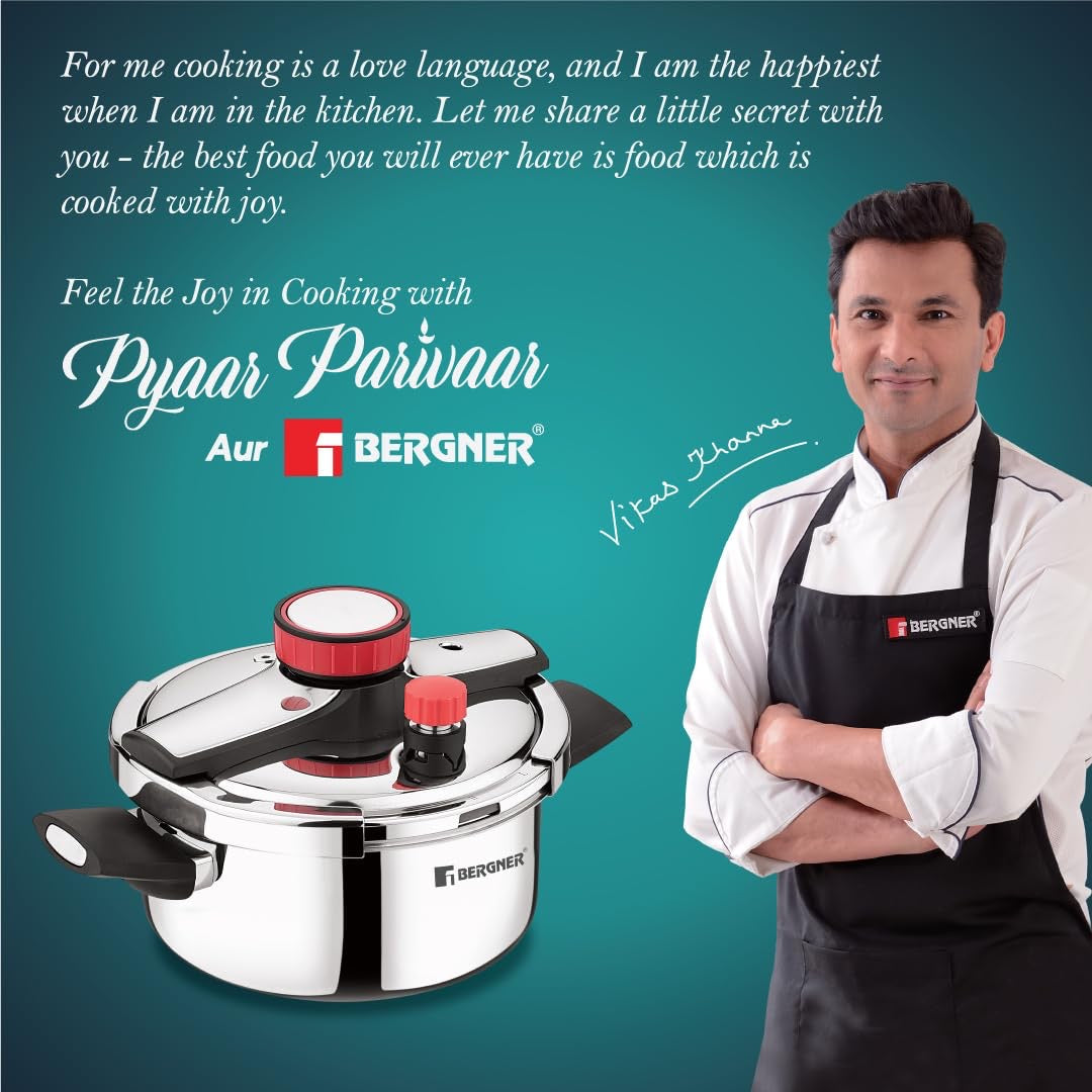 Capri Tri-Ply Pressure Cooker with Low and High Pressure Settings, Safety Lock