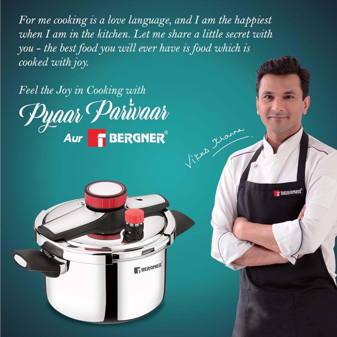Capri Tri-Ply Pressure Cooker with Low and High Pressure Settings, Safety Lock