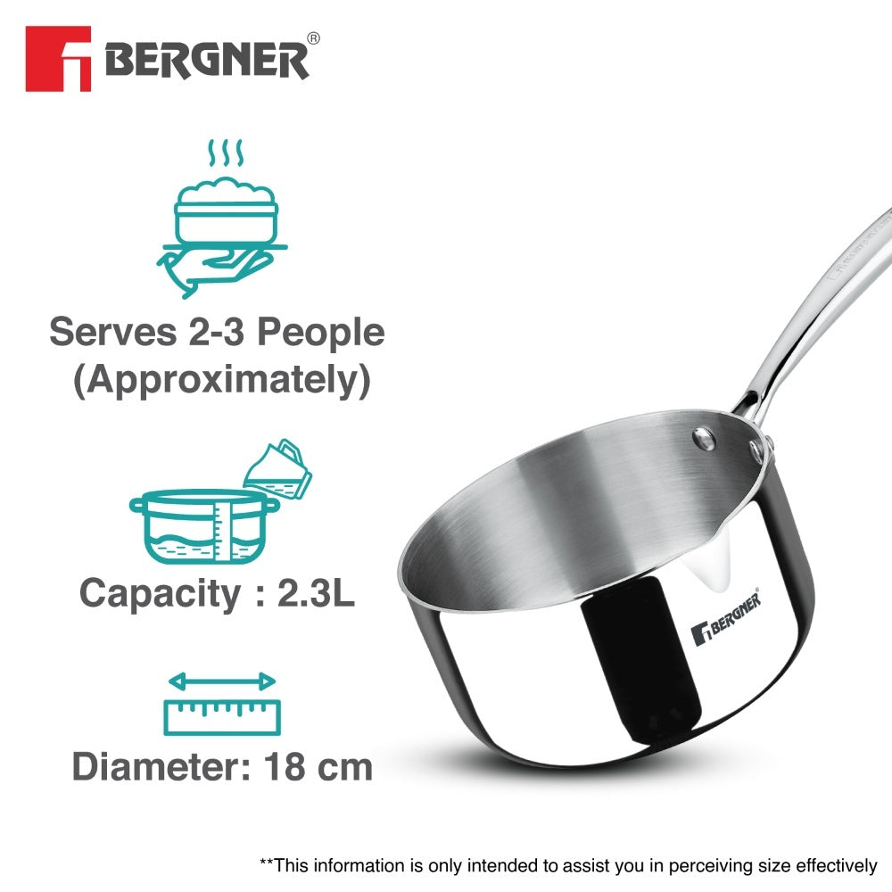 Argent Tri-Ply Stainless Steel Milkpan/Saucepan - Induction Bottom