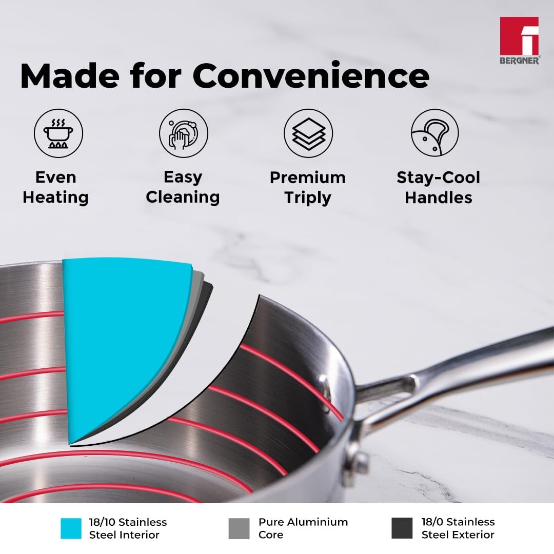 Argent Tri-Ply Stainless Steel Saucepan