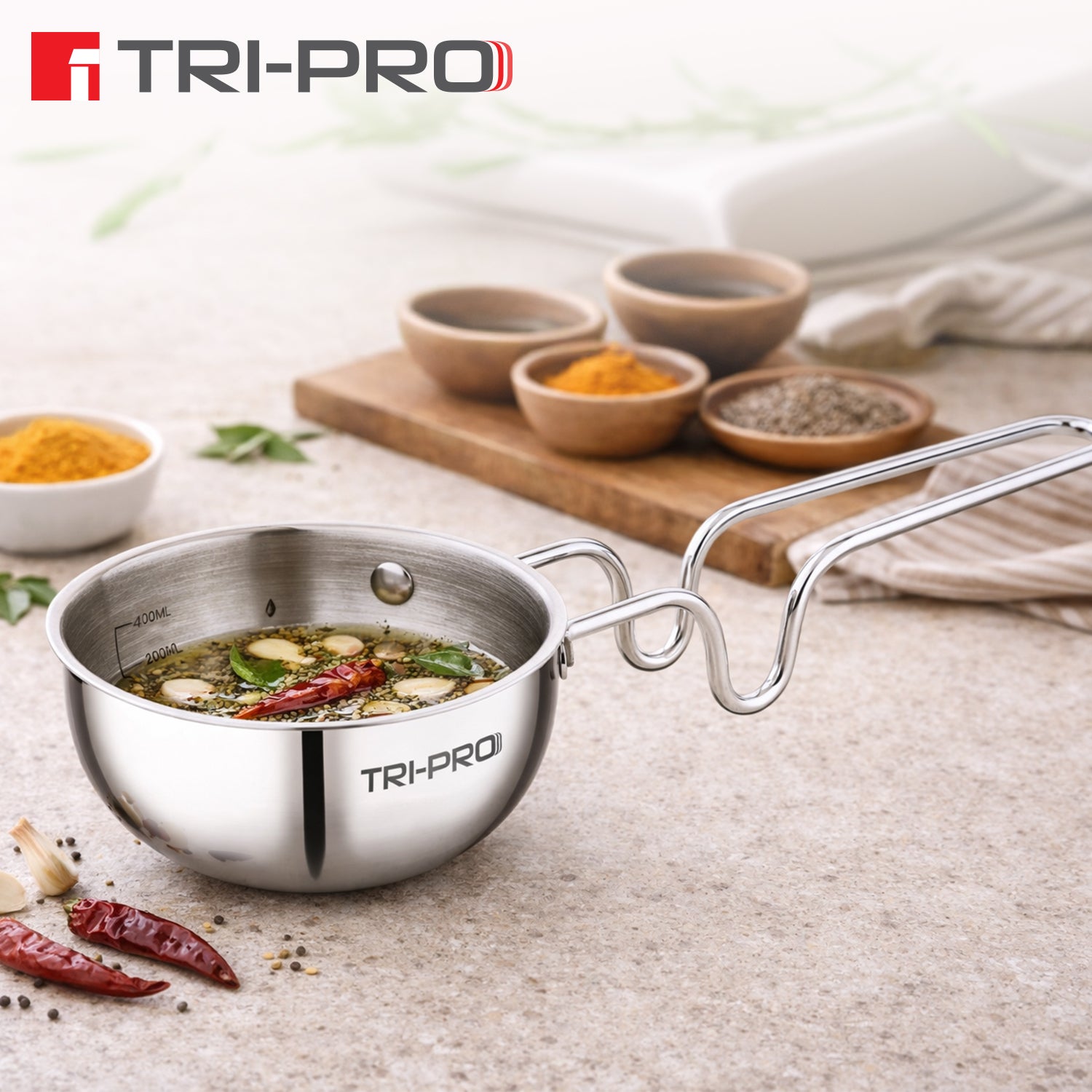 TriPro Triply Stainless Steel 12 cm (500ml) Tadka Pan
