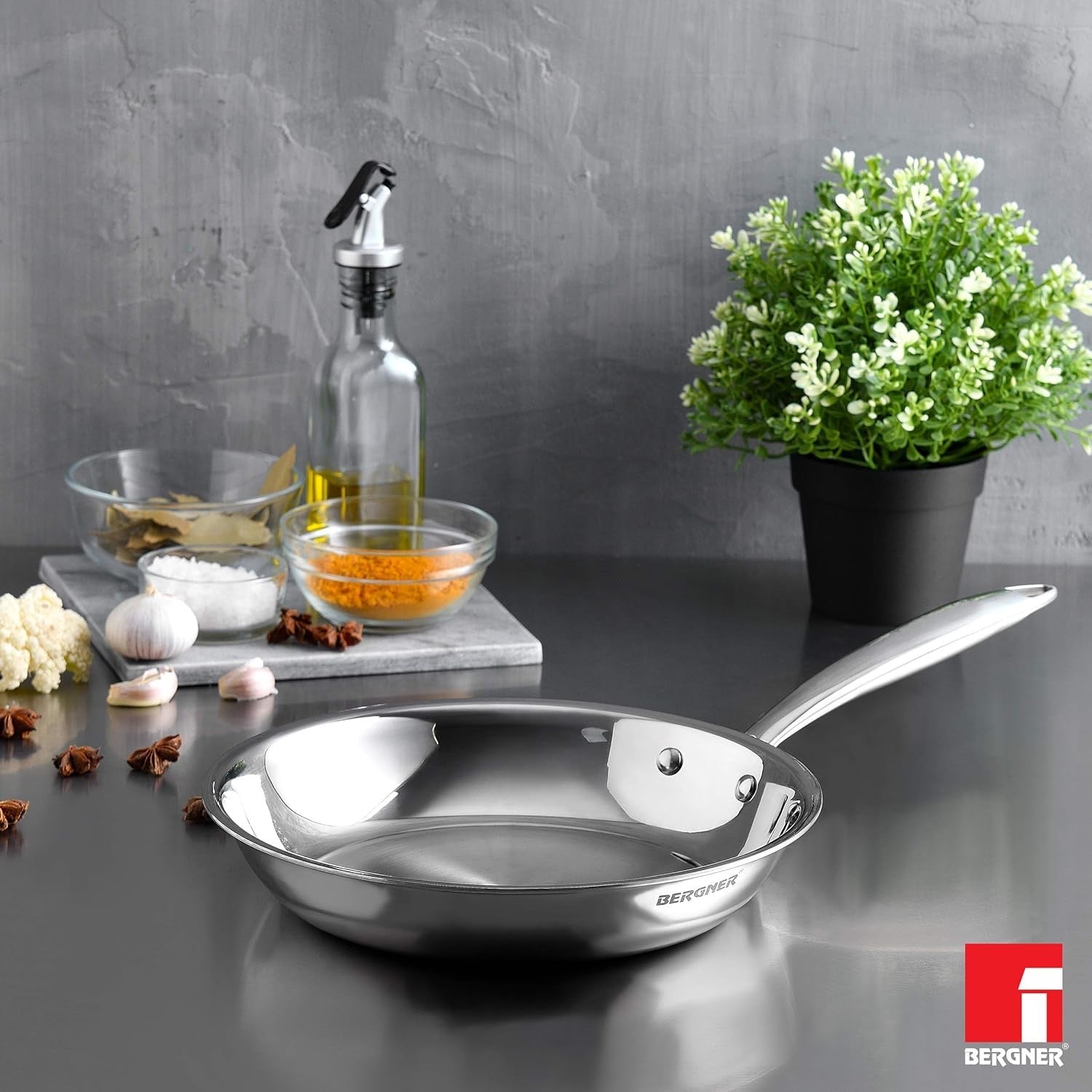 TriPro Tri-Ply Stainless Steel 5 Pcs Cookware Set